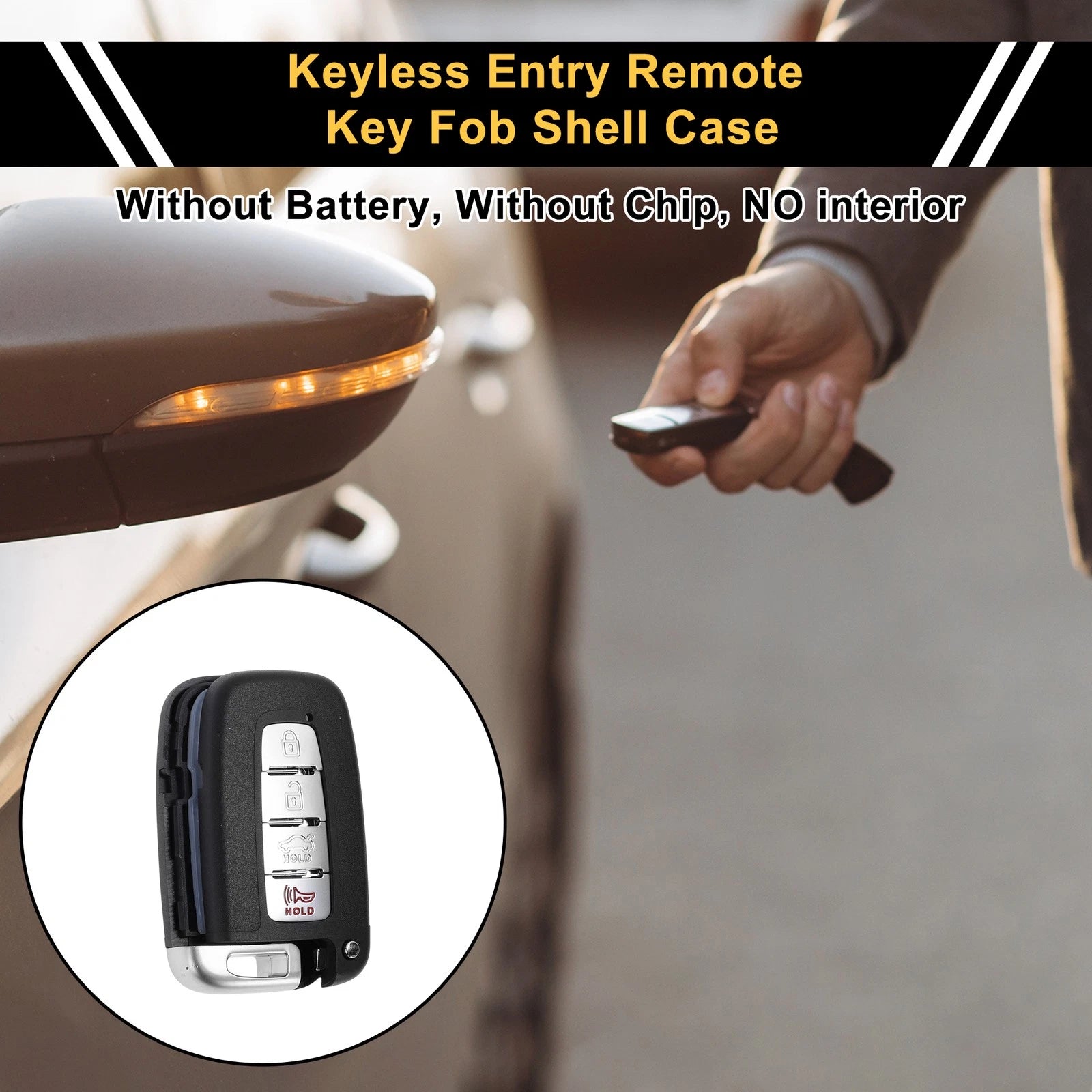 4 Button Key Fob Shell Case Replacement for Hyundai Sonata (2011–2015)