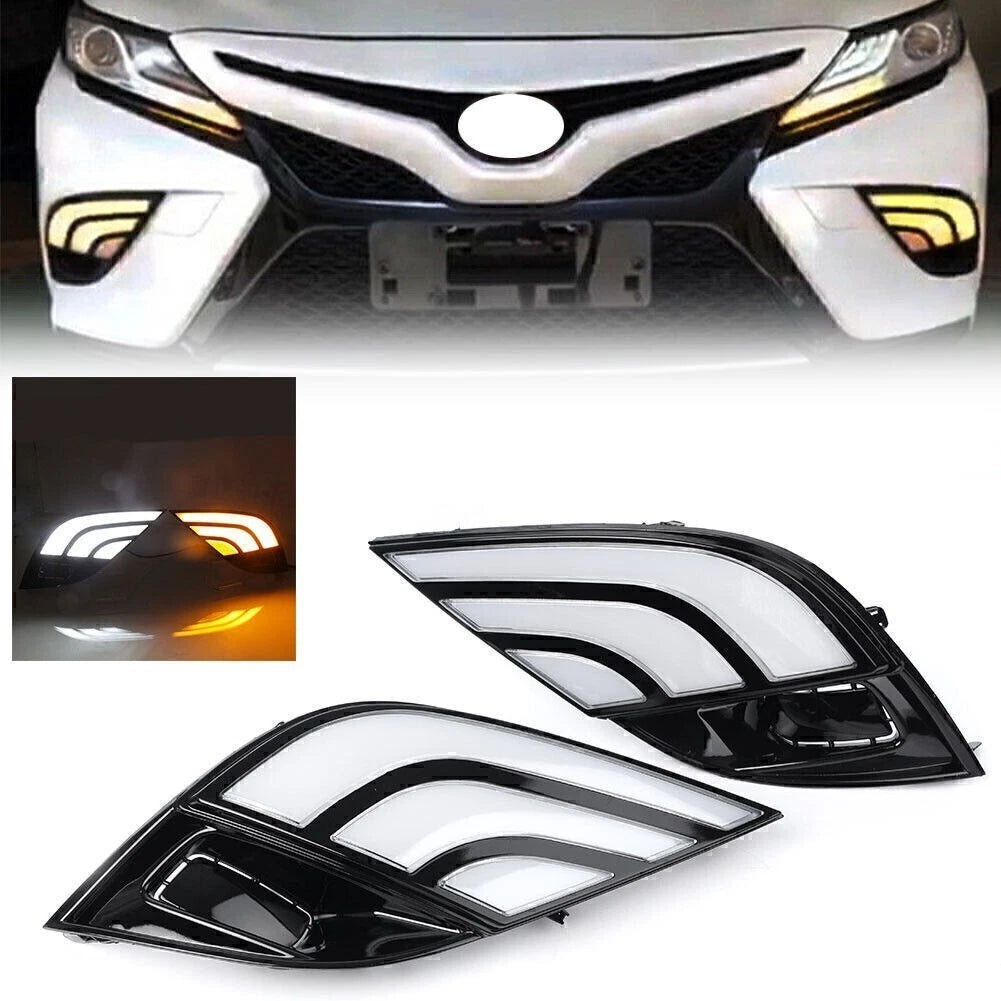 Dual Tone LED Daytime Running Lights DRL Yellow for Toyota Camry (2018)
