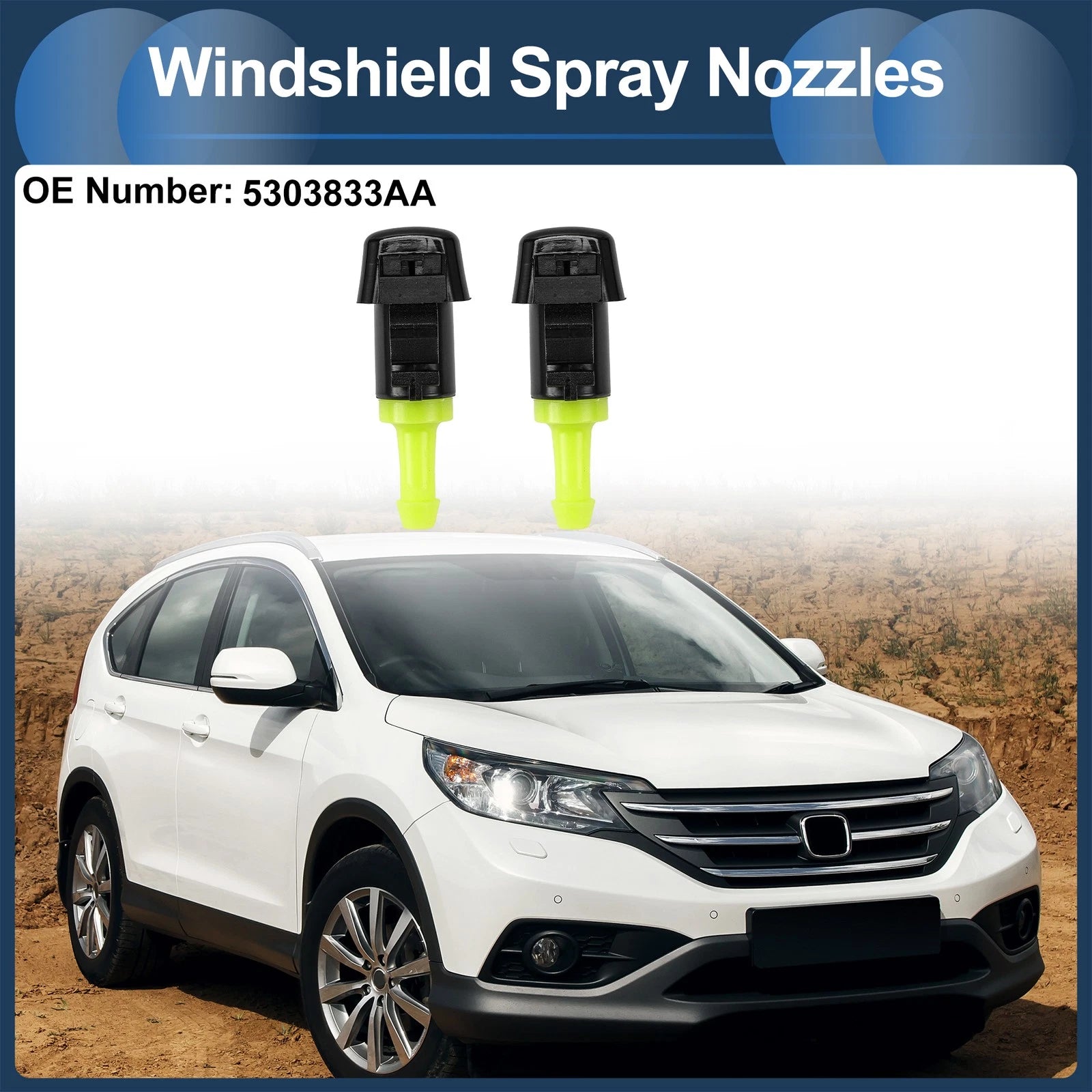 Windshield Washer Nozzle With Gasket and Hose for Dodge Grand Caravan (2011–2020)