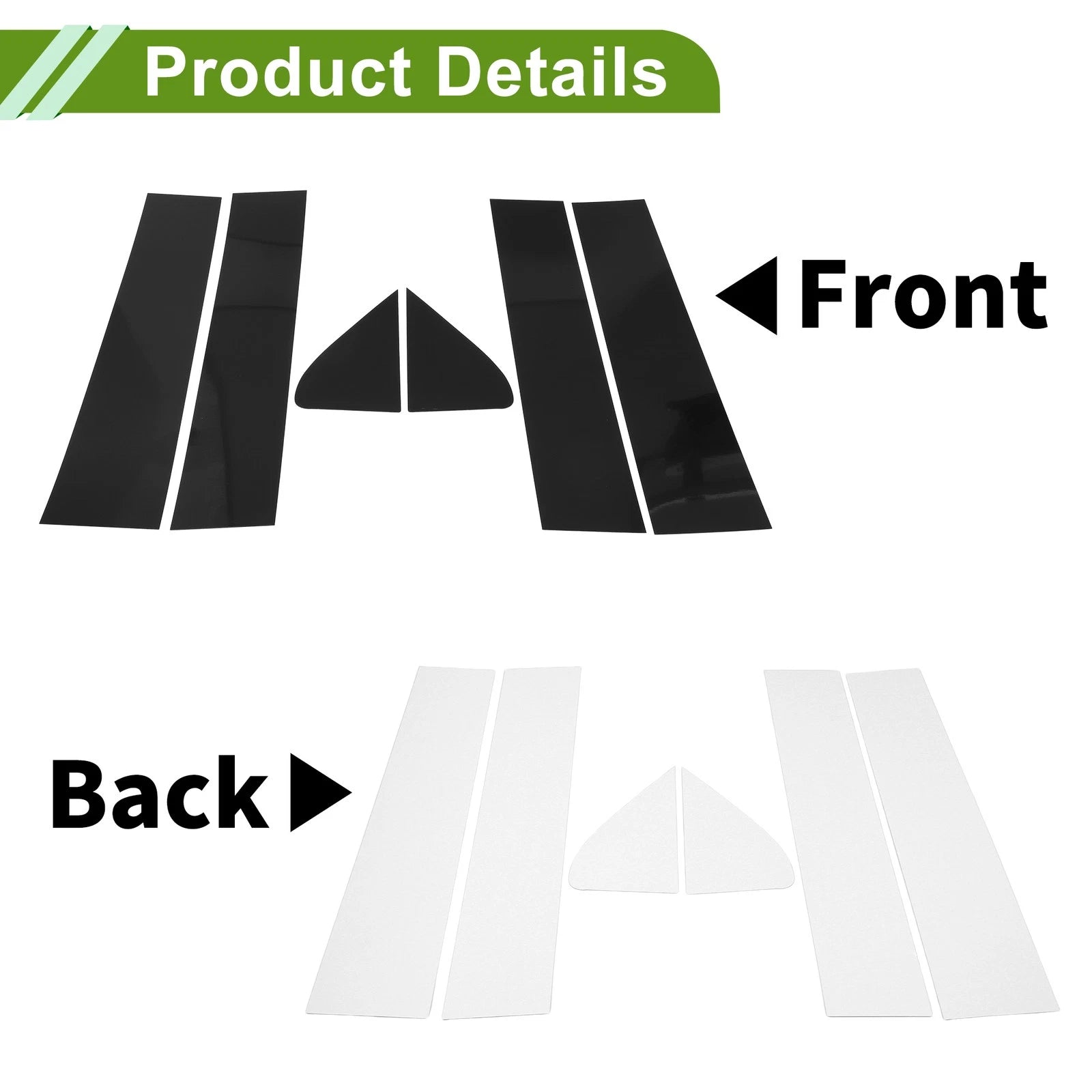 6 Pcs Door Pillar Window Trim Replacement for Chevy Silverado (2019–2024) Black