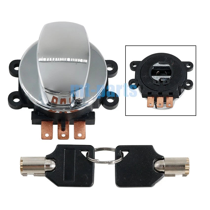 Chrome Ignition Key Switch Kit for Harley-Davidson Dyna Glide Super Glide (1997–2000)