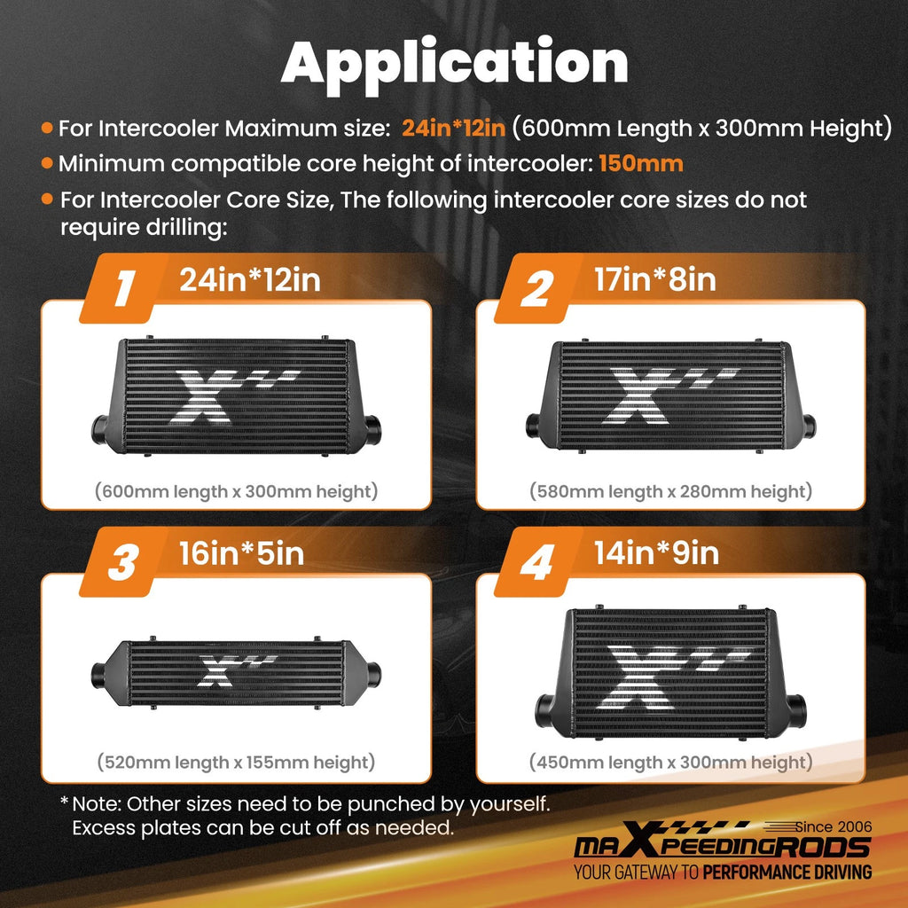 Adjustable Aluminum Intercooler Cooling Air Guide Panel for Universal Fit