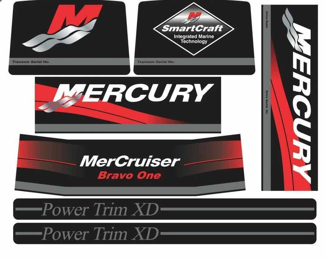 Decal Kit for MerCruiser Bravo One (2016) - Red & Gray Rams Stickers