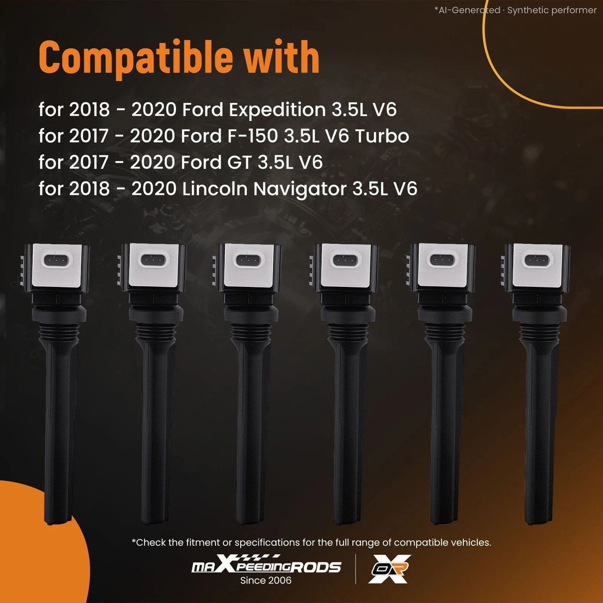 6X Ignition Coils Pack for Ford F-150 Navigator 3.5L V6 (2017–2020) DG560
