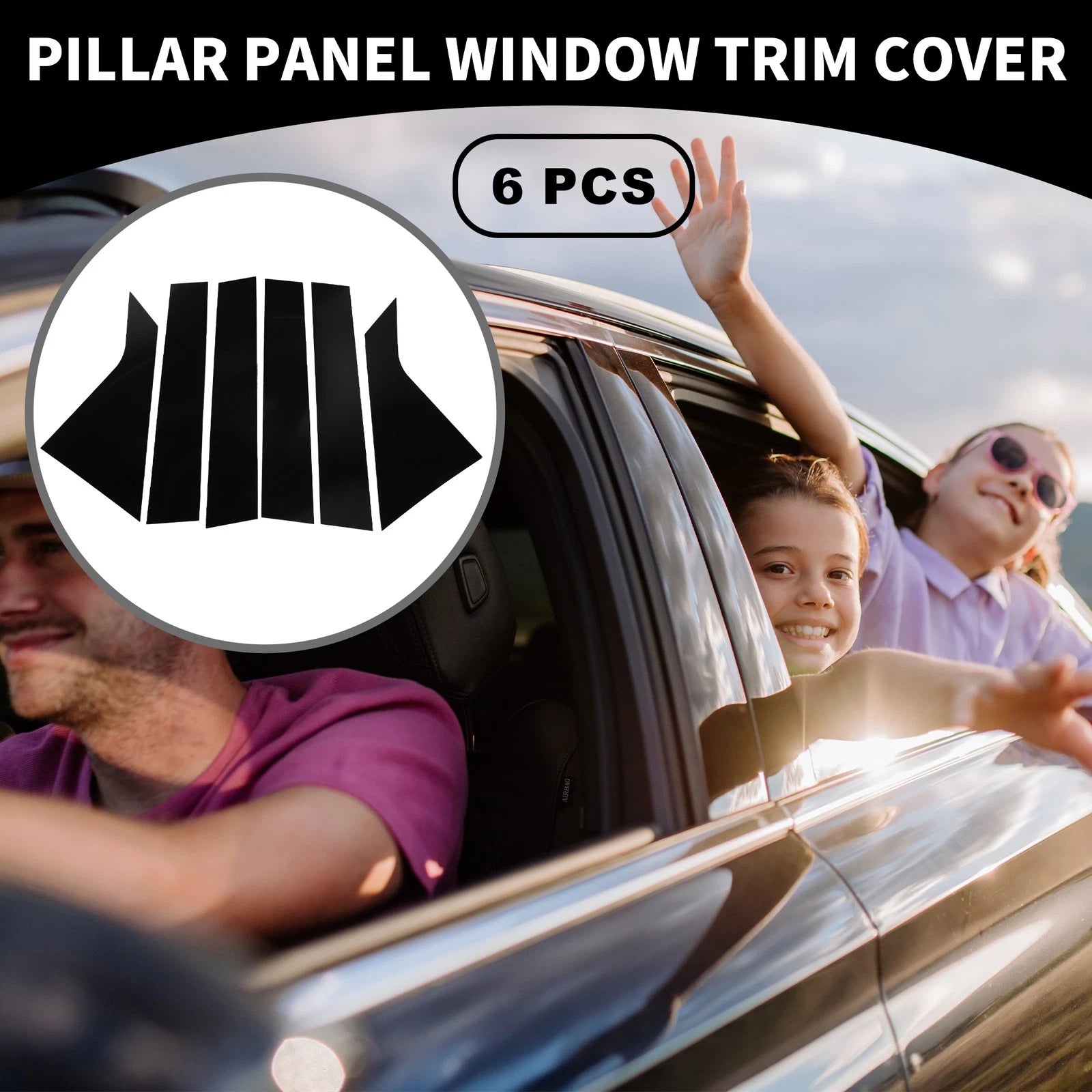 6pcs Car Pillar Window Trim Cover Replacement for Chevrolet Impala (2014–2020)