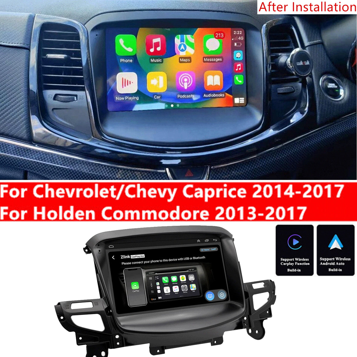 9" Android 14 Stereo Radio Navi GPS WIFI For Chevrolet Caprice 2014-2017 Carplay