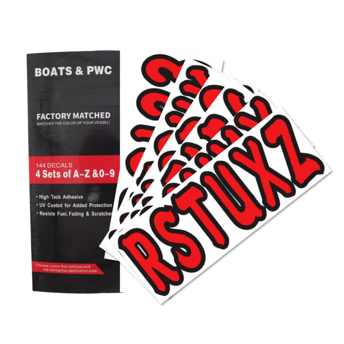 Boat PWC ID Numbers Decals Registration Stickers 4 sets Number 0-9 and A-Z Decal
