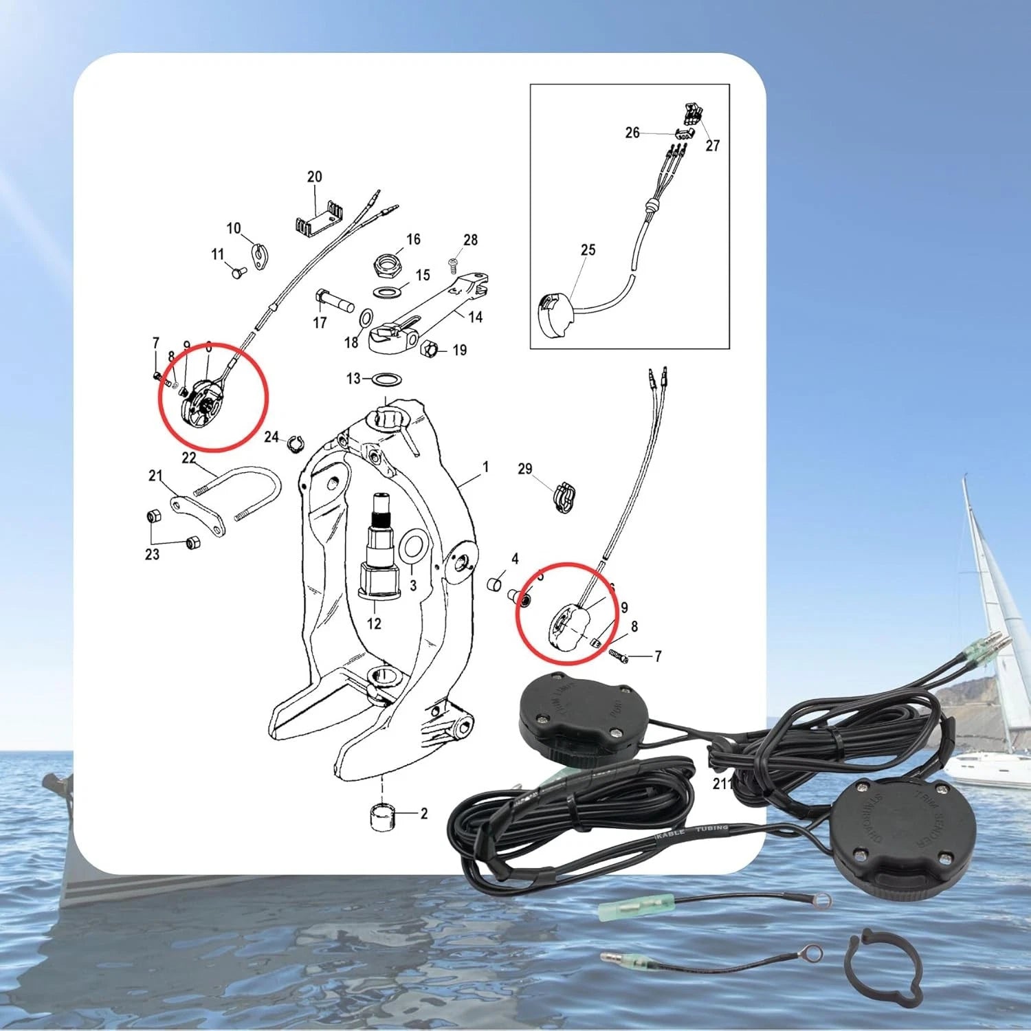 Tilt/Trim Sender Limit Kit for Mercruiser Stern Drive MC-I (Year Range)