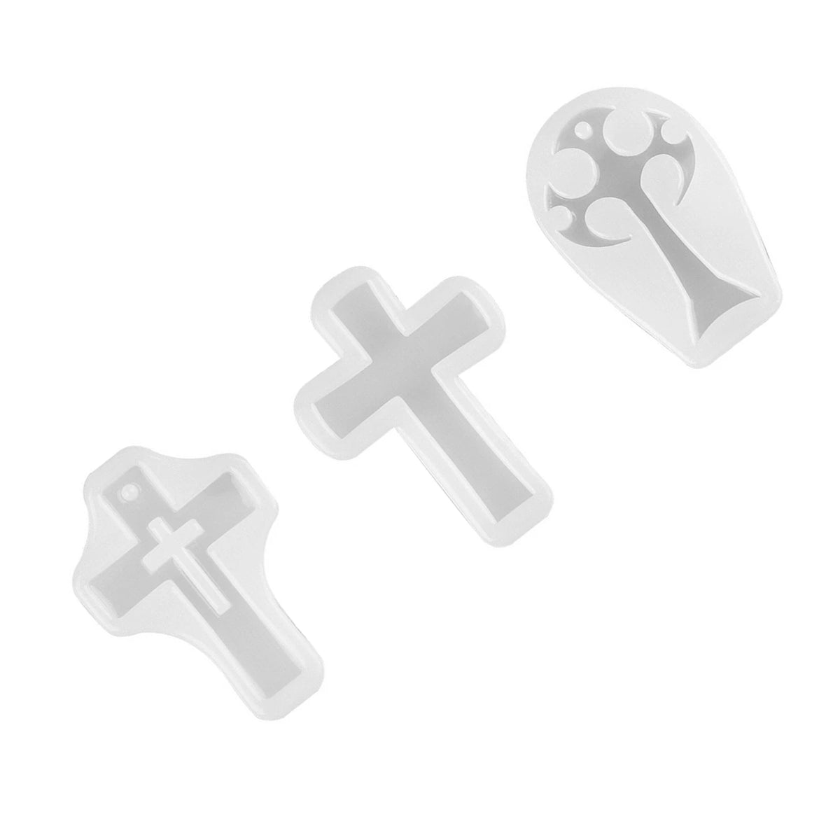 3-Pack Silicone Cross Resin Mold for Jewelry Casting Tool