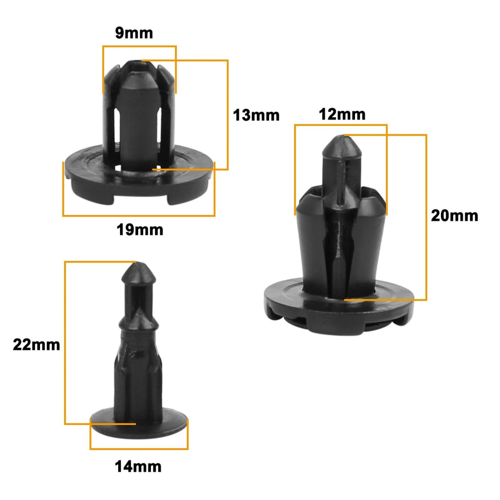 30Pcs Push Type Retainer Bumper Clips Replacement for Mitsubishi Honda (—)