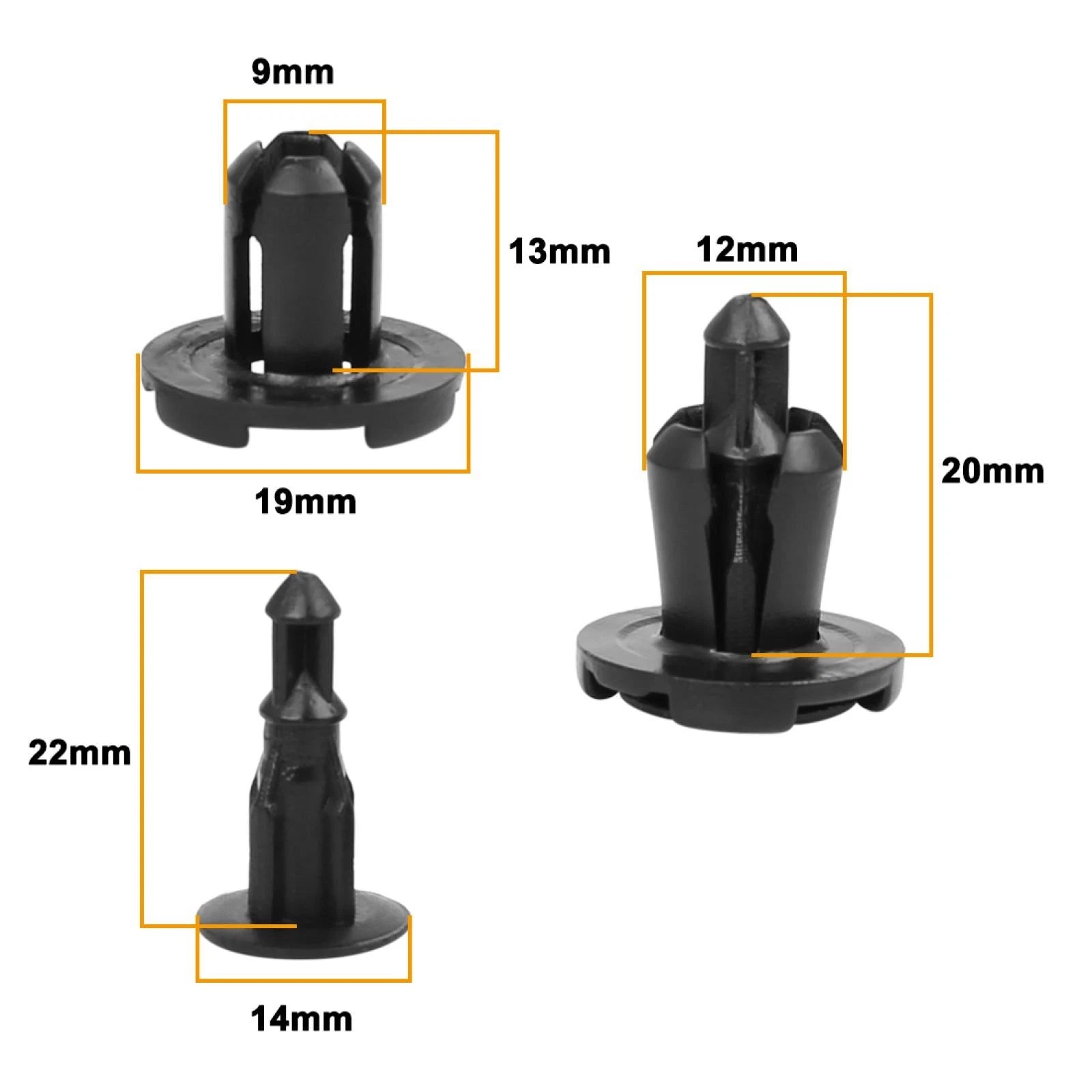 30Pcs Push Type Retainer Bumper Clips Replacement for Mitsubishi Honda (—)