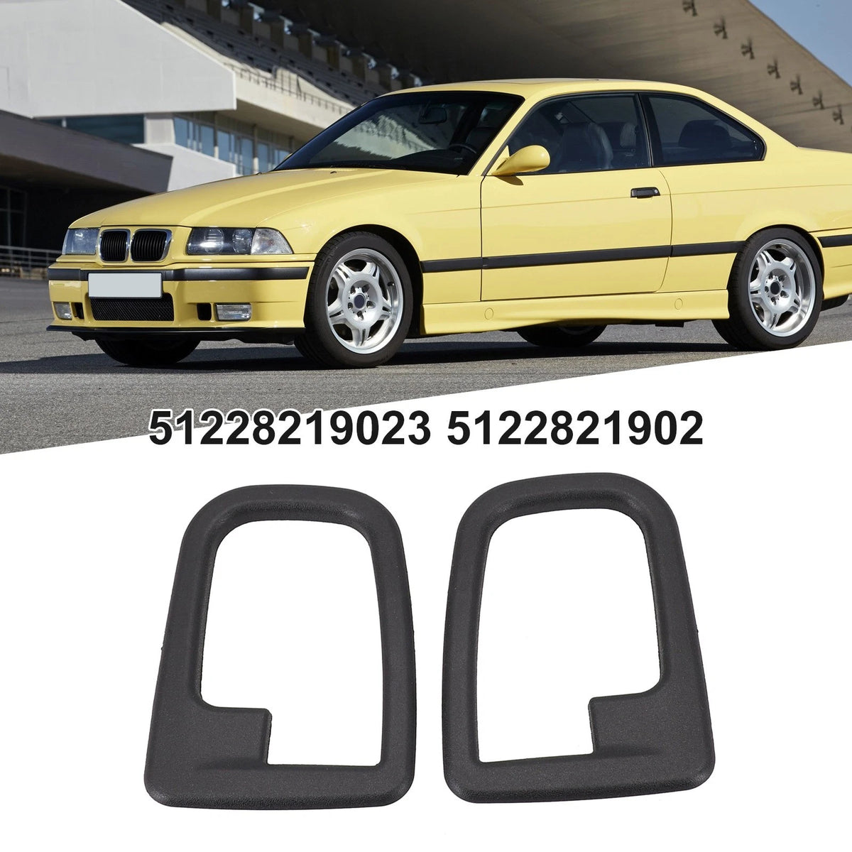 Pair ABS Interior Door Handle Covers for BMW (2000–2006) Black