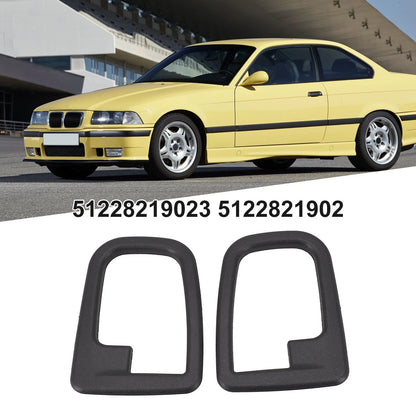Pair ABS Interior Door Handle Covers for BMW (2000–2006) Black