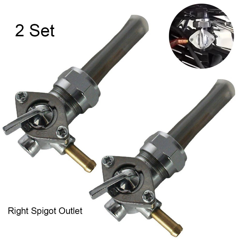 2Pcs Fuel Valve Right Spigot for Harley Davidson (62167-81, 62163-75)