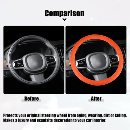 Steering Wheel Cover for Universal Cars (14.6" / 37cm) - Orange