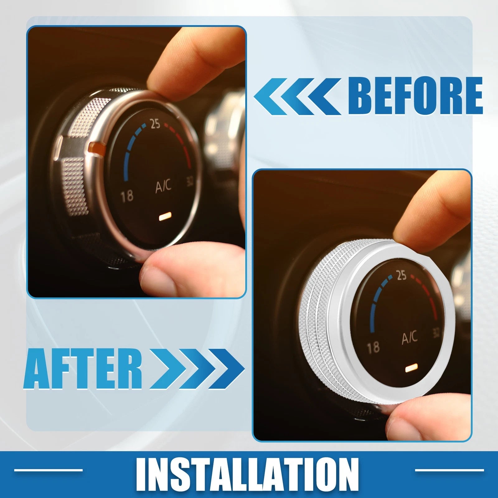 Car AC Radio Switch Knob Cover Decals for Dodge Durango (2014–2020)