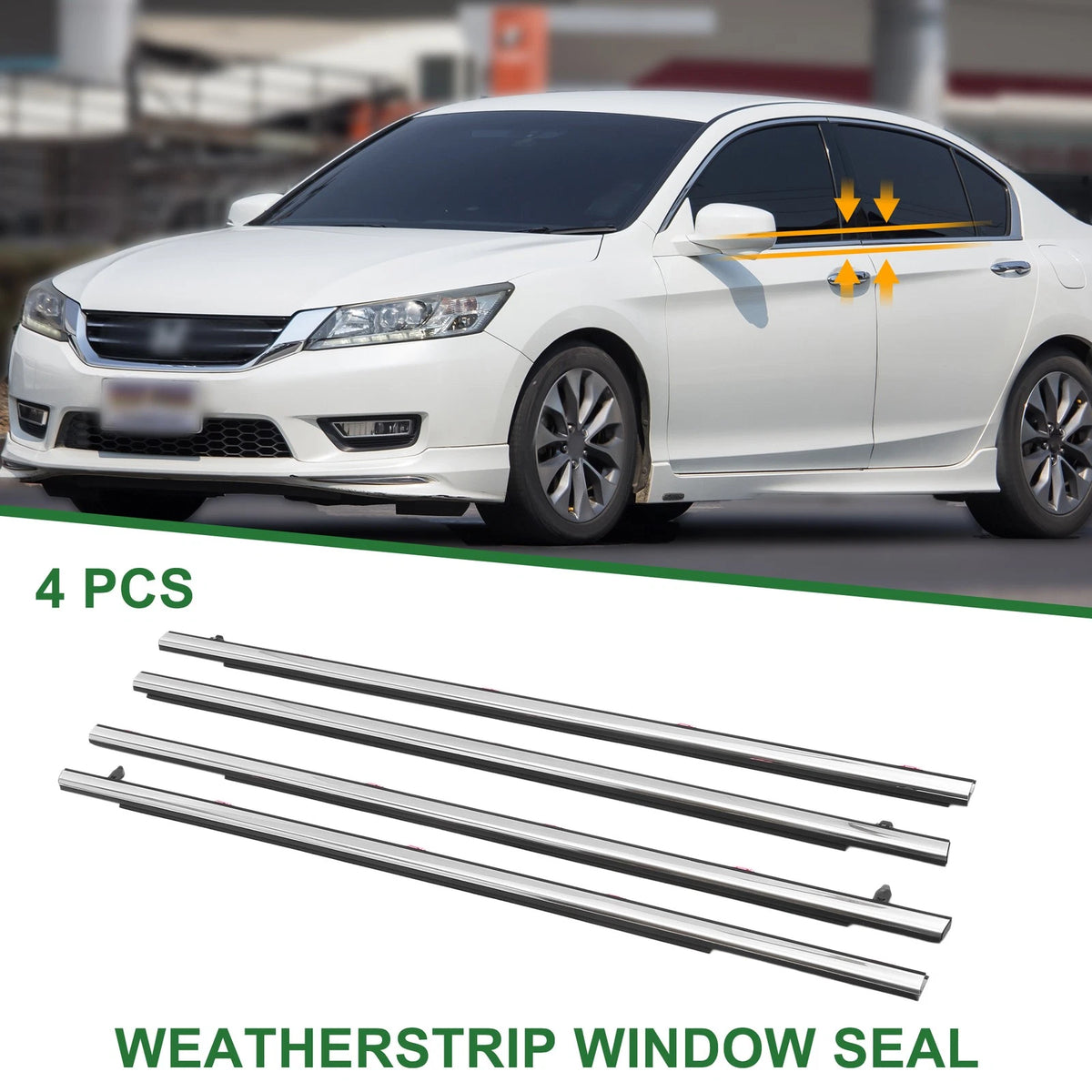 4pcs Window Weatherstrip Seal Replacement for Honda Accord (2013–2017)
