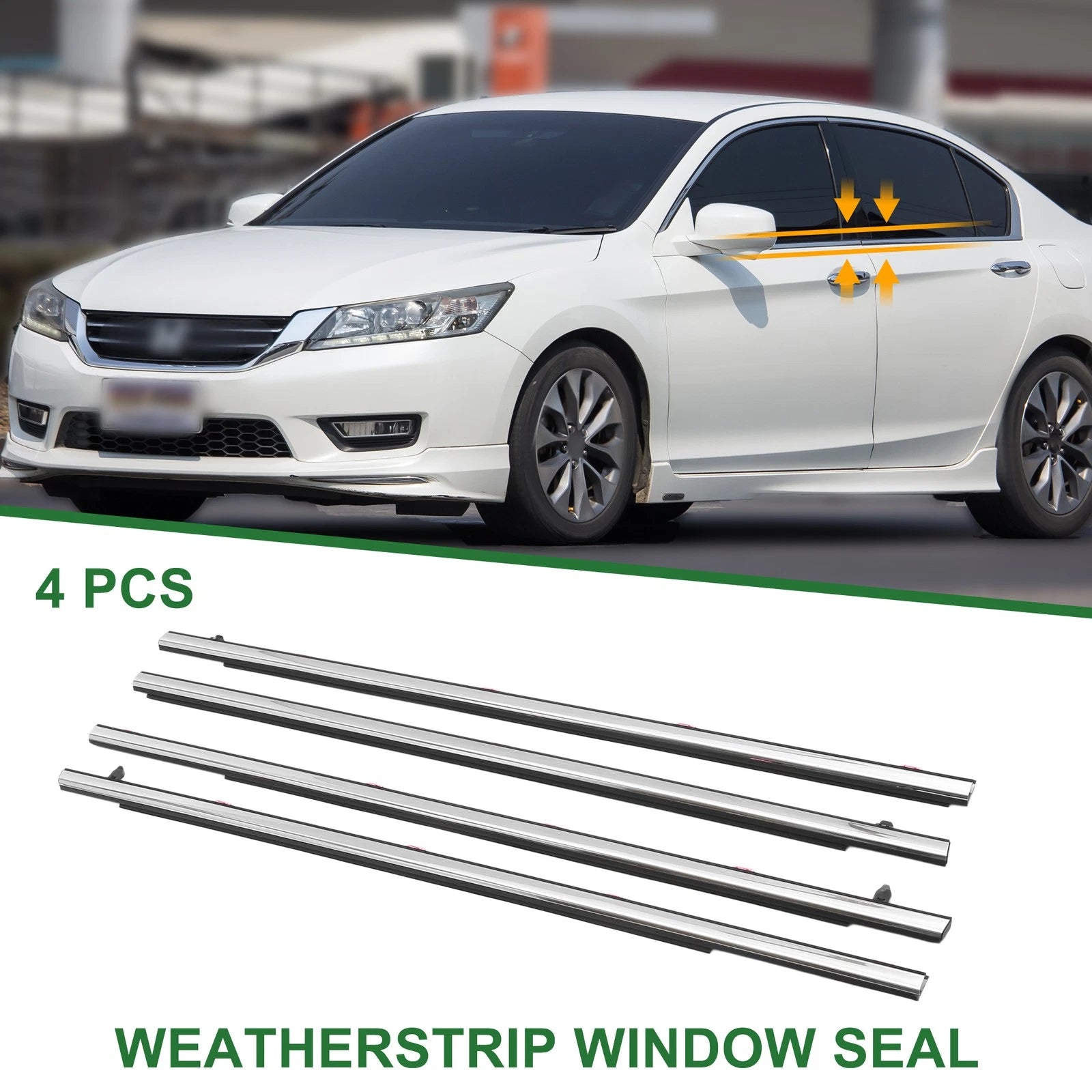 4pcs Window Weatherstrip Seal Replacement for Honda Accord (2013–2017)