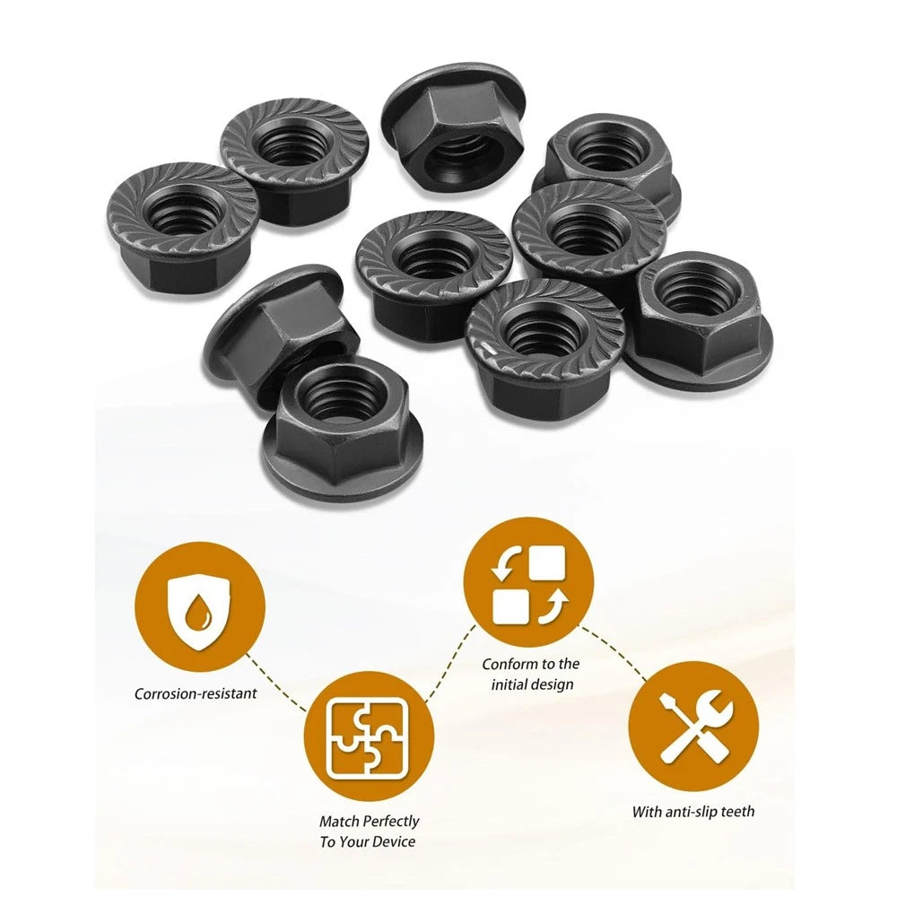 10Pcs Windage Tray Locking Flanged Nuts for GM LS (Stock Main Studs) 11609746
