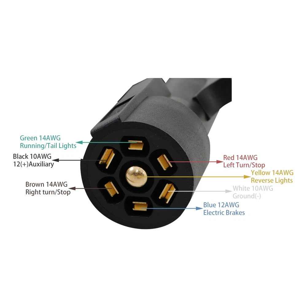 7FT 7-Pin 7-Way Trailer Cable for RV