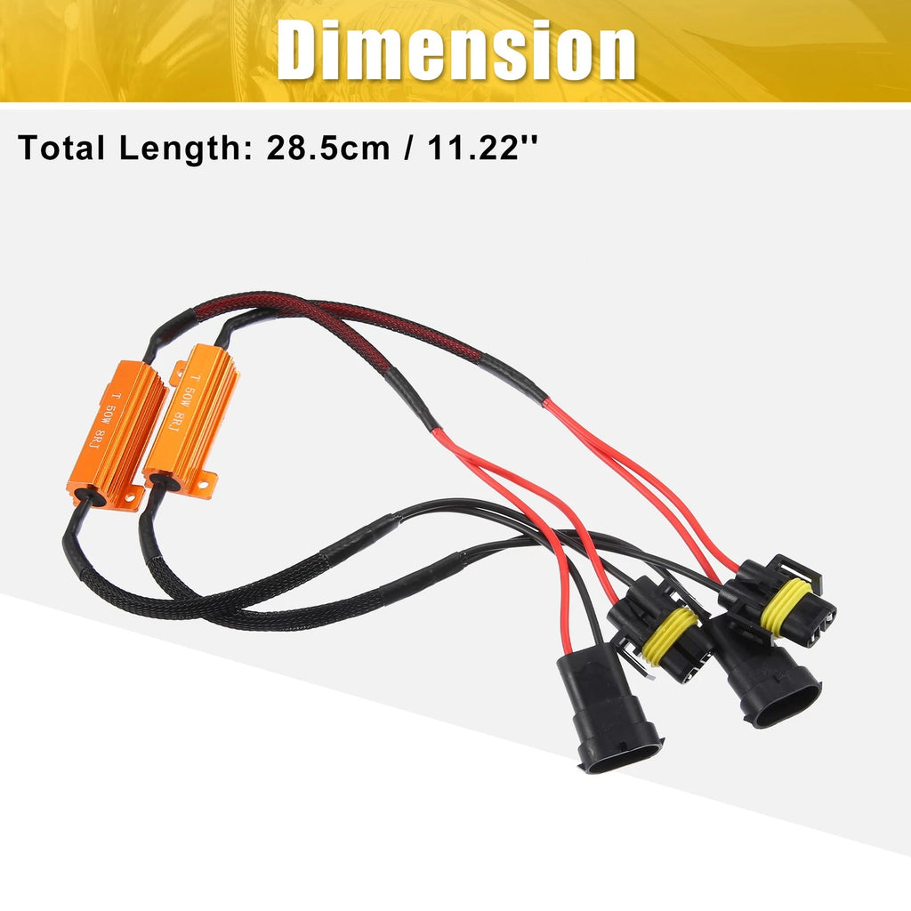 2X H11/H9/H8 LED Headlight Canbus Decoder Resistors for Universal Fit (2010–2023)