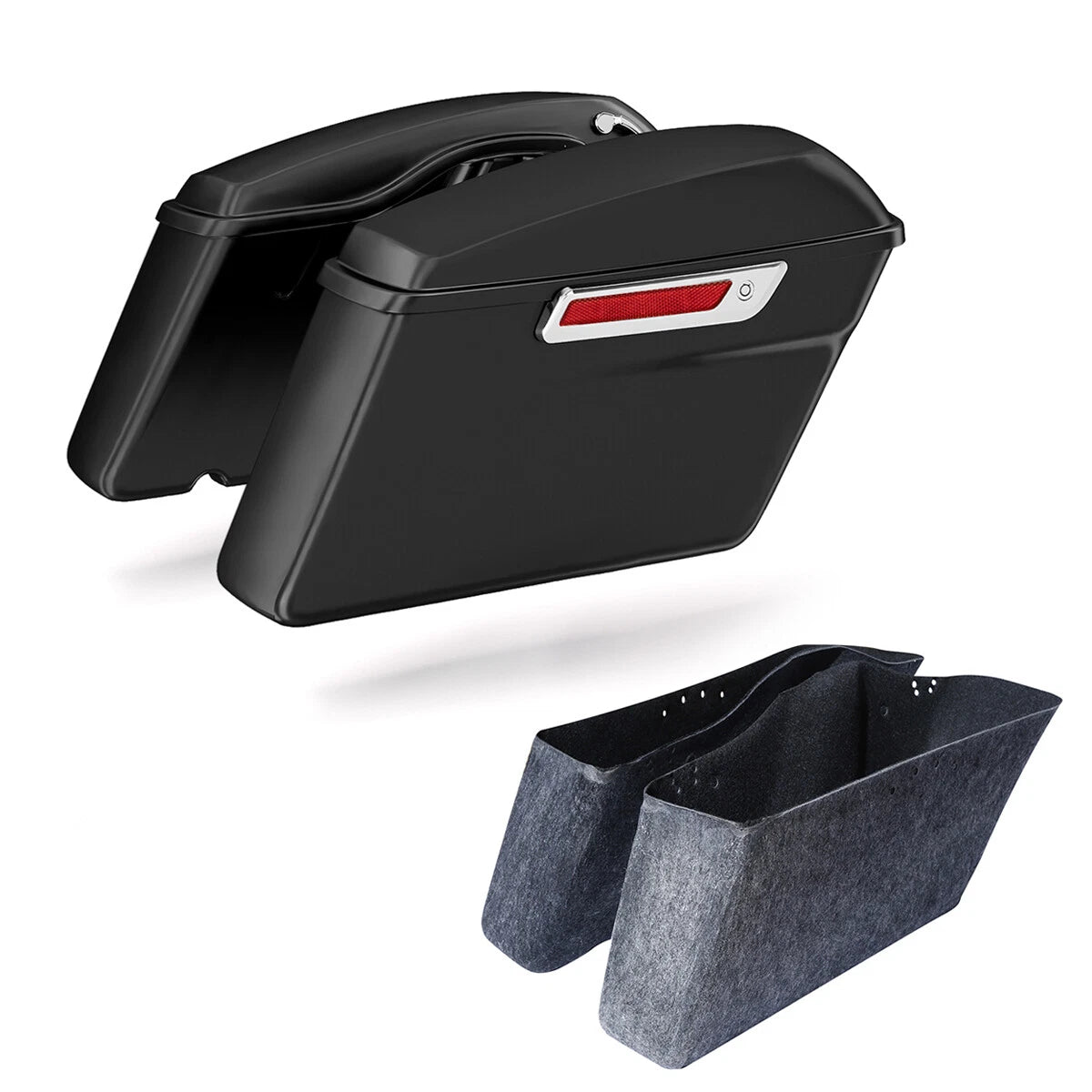 Matte Black Hard Saddlebags for Harley Touring Road King Glide (1993–2013)