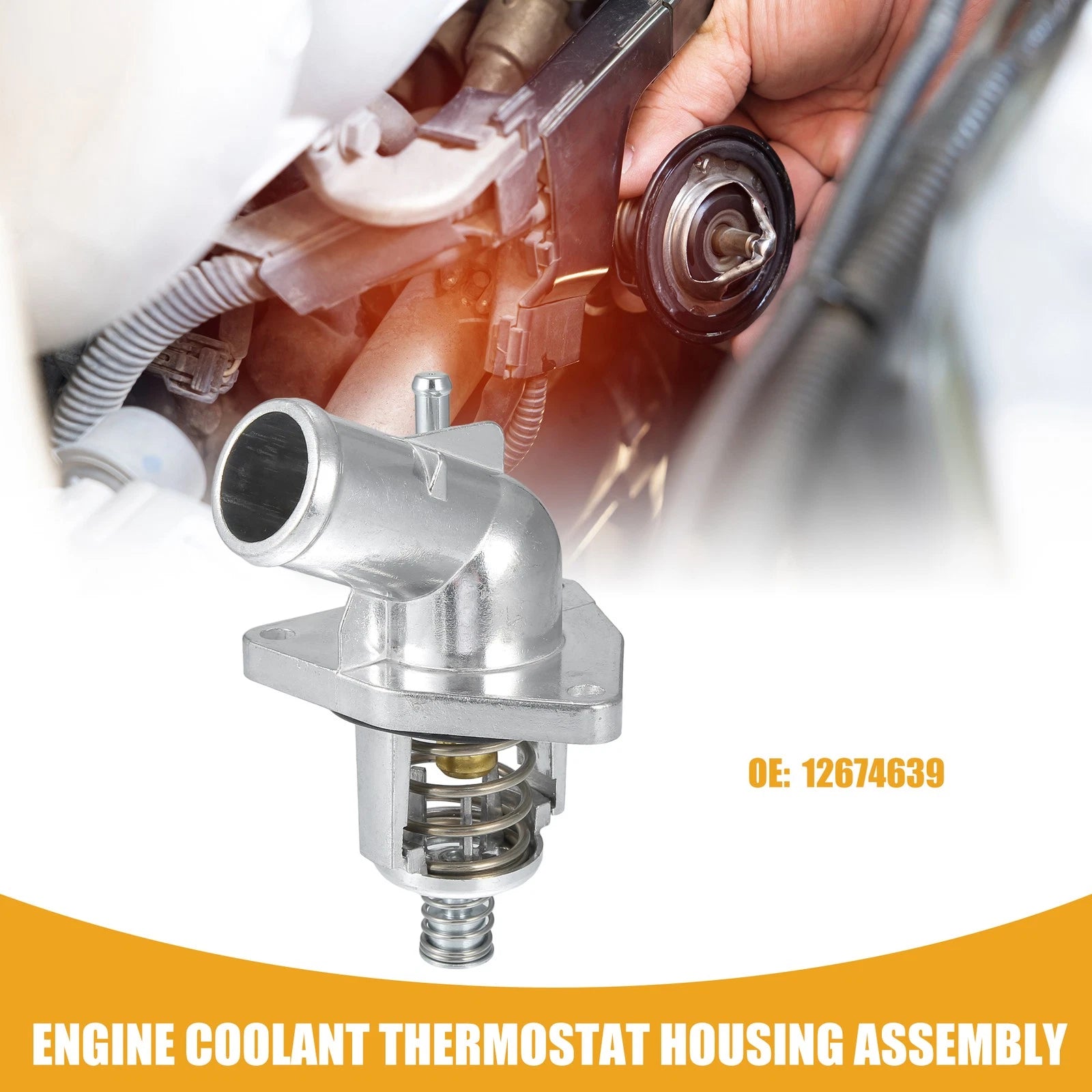 Engine Coolant Thermostat Assembly Replacement for Chevrolet Silverado 1500 (2014–2018)
