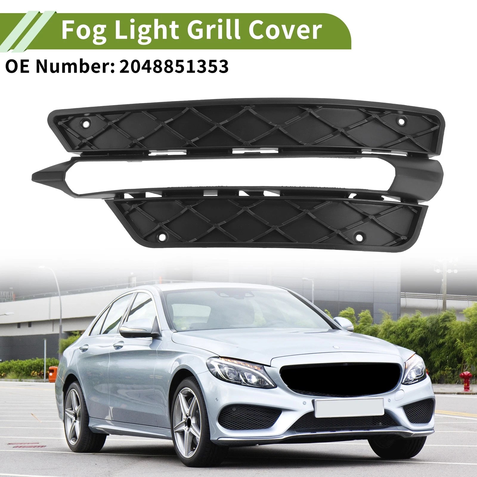 Front Left Fog Light Grill Replacement for Mercedes-Benz C350 (2008–2014)