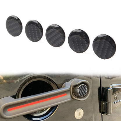 5 Pcs Door Handle Push Button Knobs Cover Trim for Jeep Wrangler JK (2007–2017)