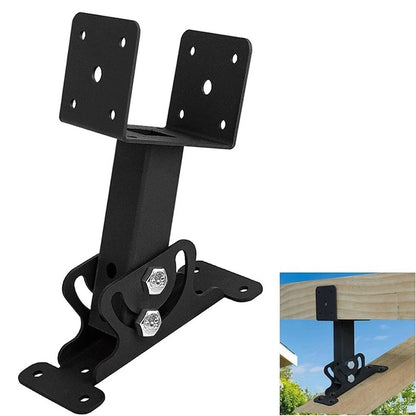 Black Steel Roof Mount Bracket for Terrace Pergola (Adjustable Angle)