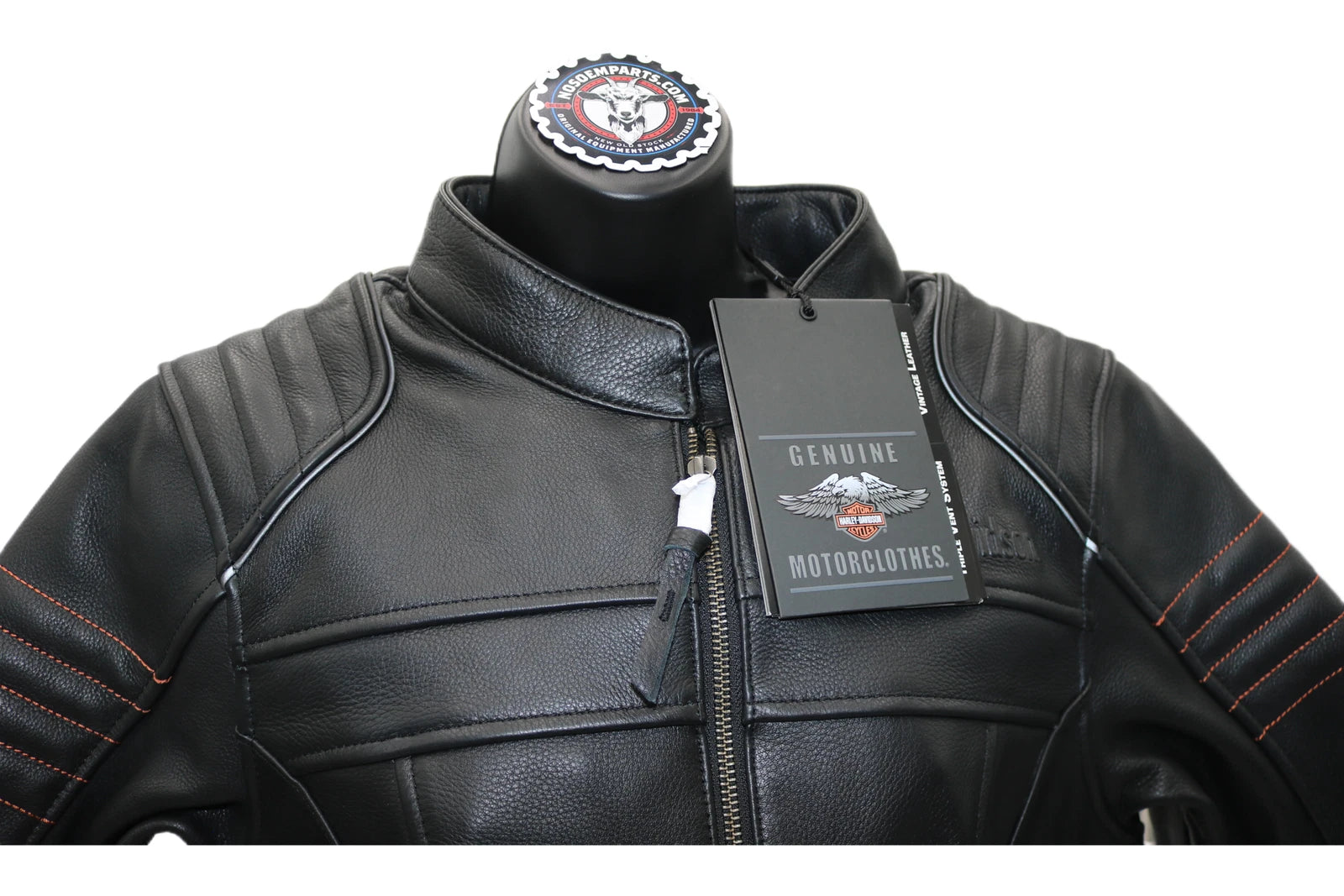 Leather Jacket for Harley-Davidson Heather Ave Triple Vent (Large)