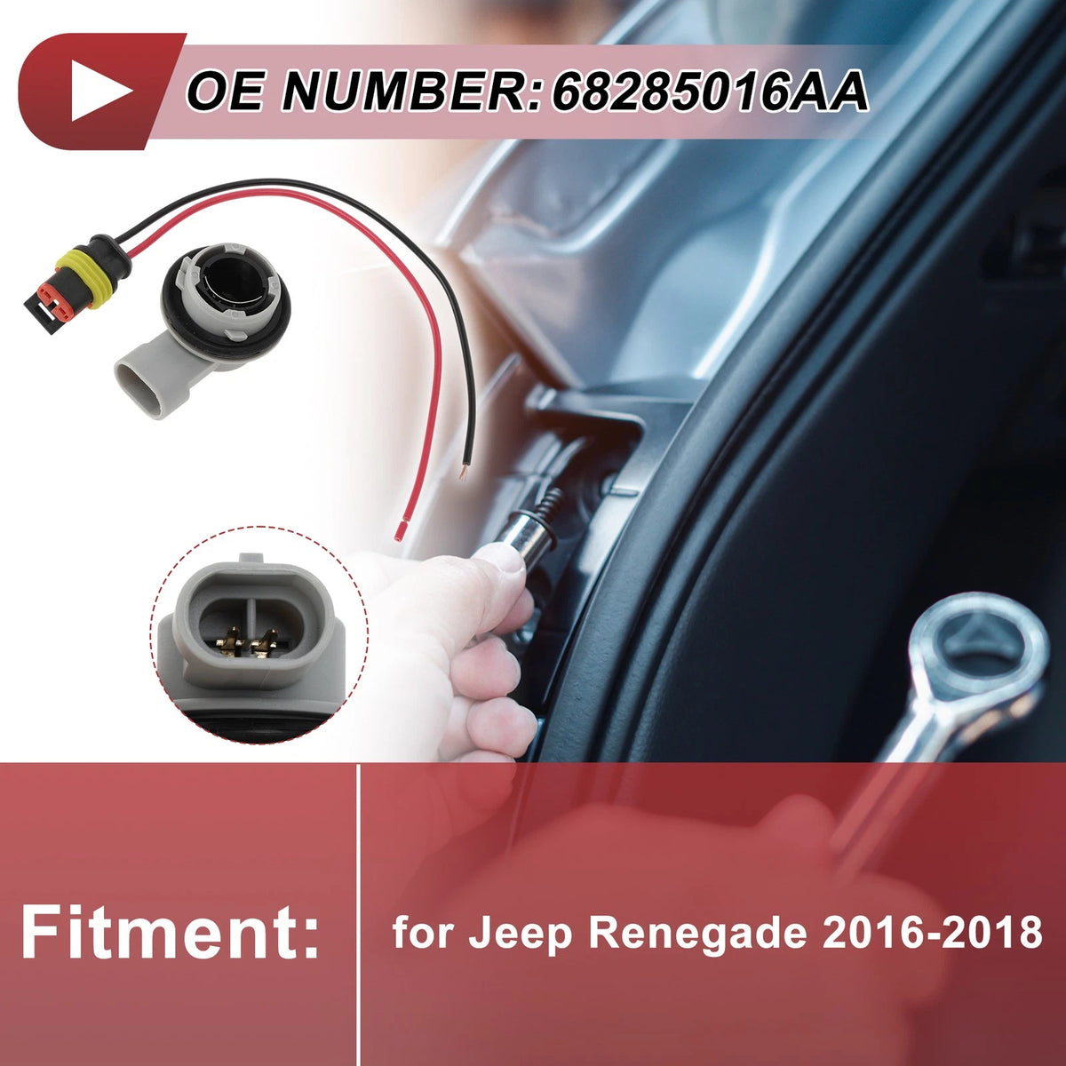 Set of 1 Tail Light Socket Wiring for Jeep Renegade (2016–2018) No.68285016AA
