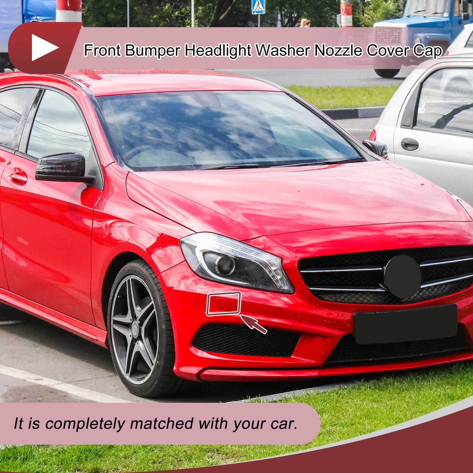 Front Right Bumper Trim Nozzle Cover Replacement for Mercedes-Benz W176 (2012–2018)