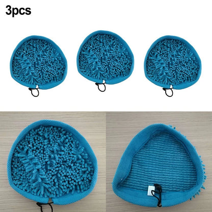3X Washable Coral Microfibre Mop Pads for Triangular Steam Cleaners