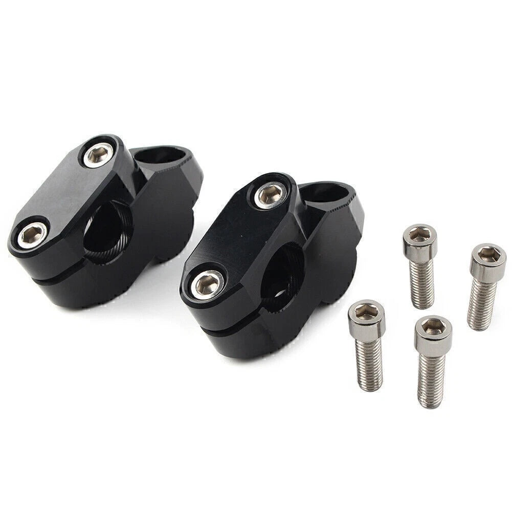 2X Handlebar Riser for Motorcycle (2010–2023) Black Extension