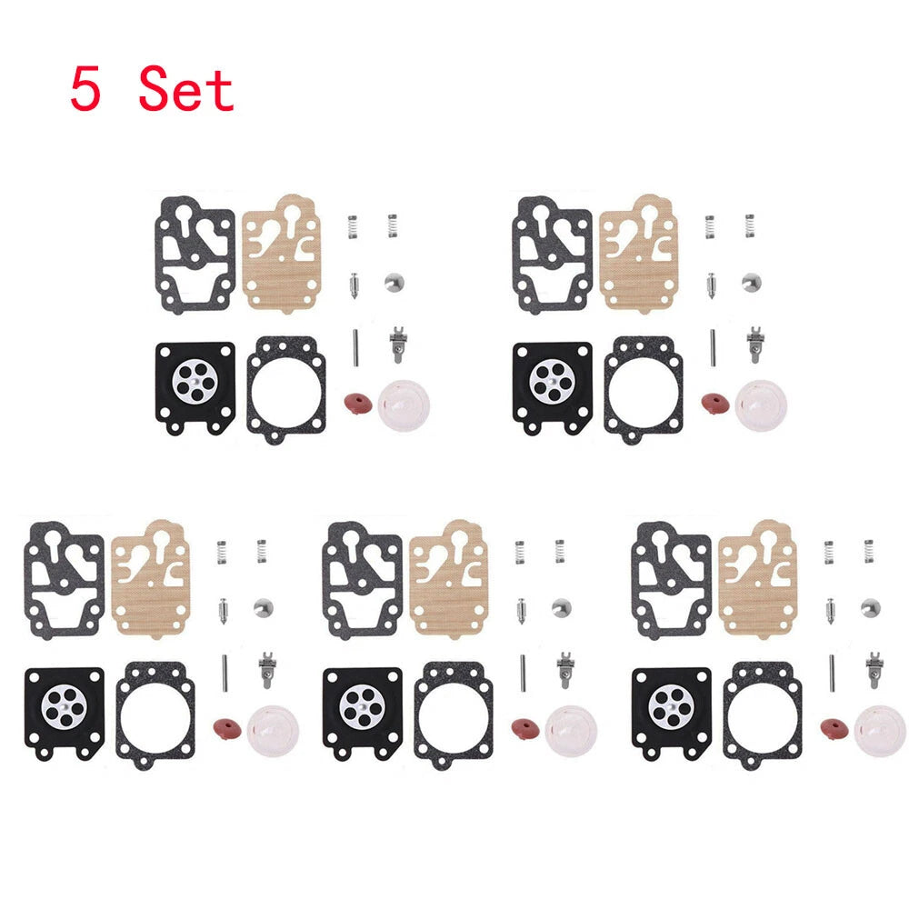Set of 5 Carburetor Rebuild Kits for Walbro 43CC 52CC (40-5/44F-5 36F 139F)