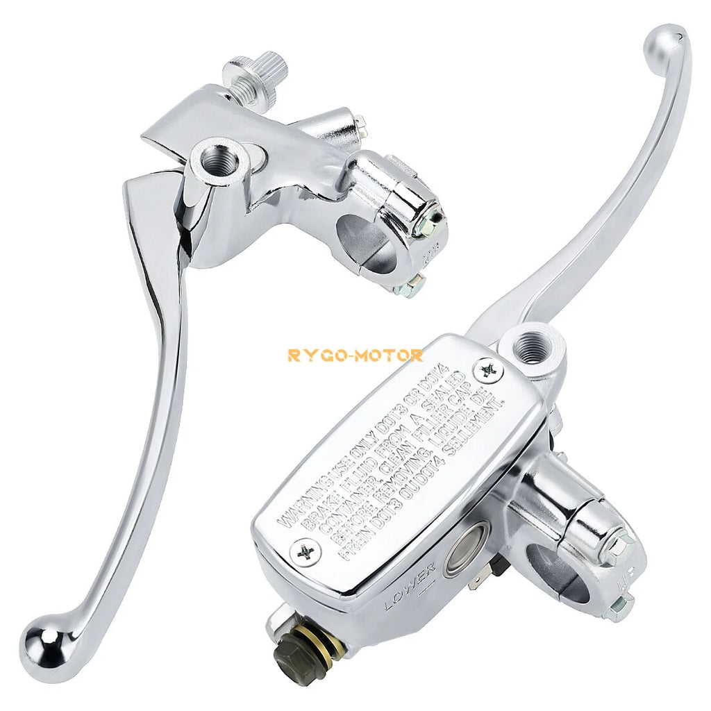 7/8" Hydraulic Brake Master Cylinder & Clutch Lever Kit for Motorcycle