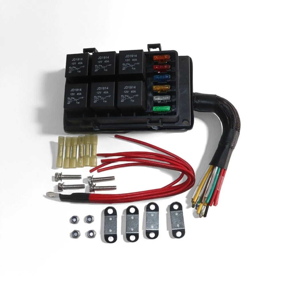6 Way 12V Waterproof Fuse & Relay Box for Universal Car Truck Boat