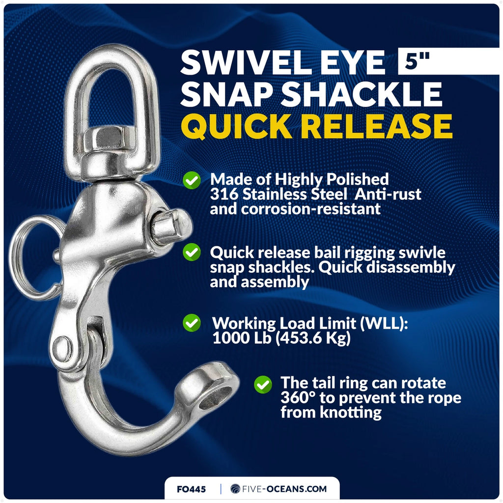 5" Swivel Eye Snap Shackle for Sailing Boat (Universal)