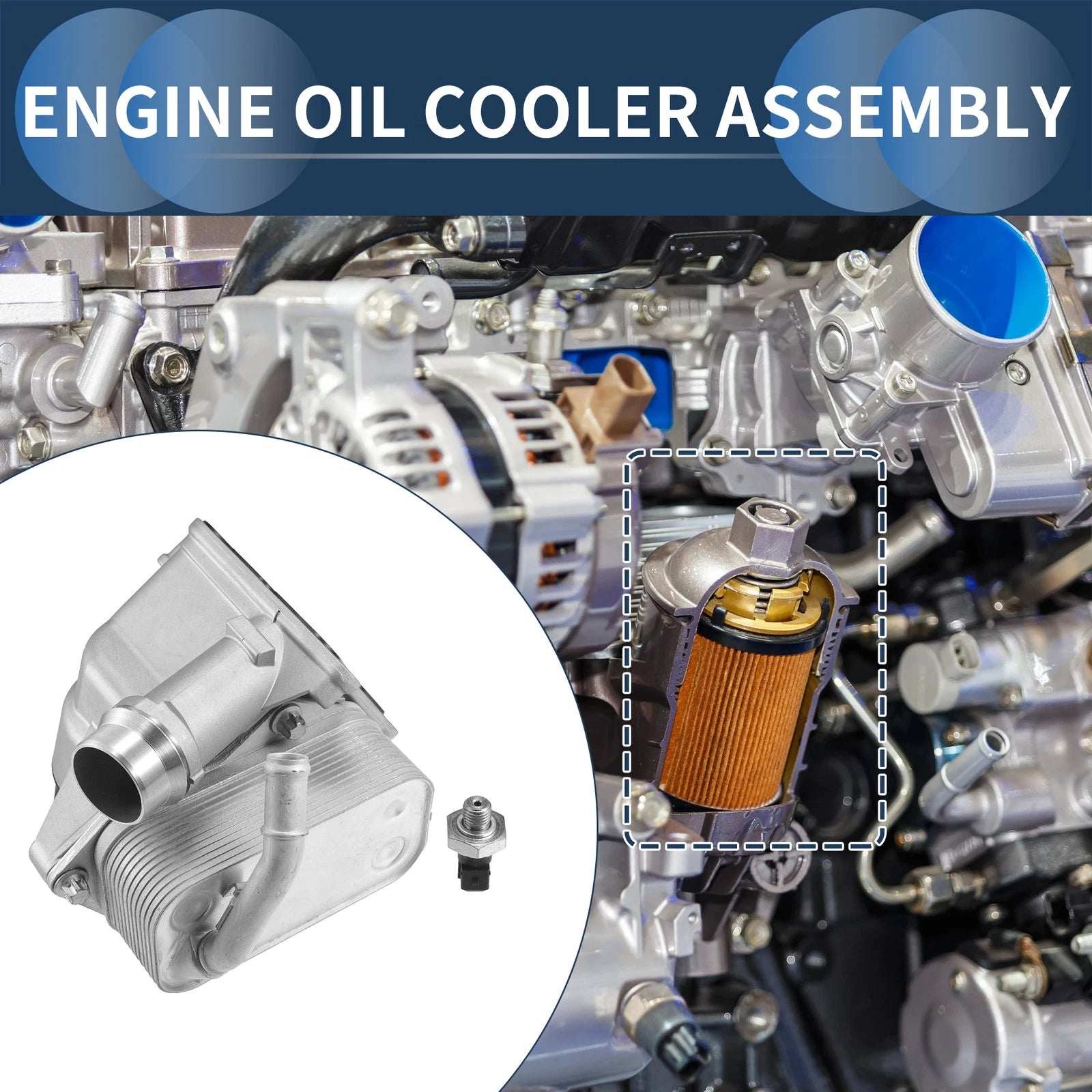 Engine Oil Cooler Filter Housing with Sensors for BMW 128i (2008–2013)