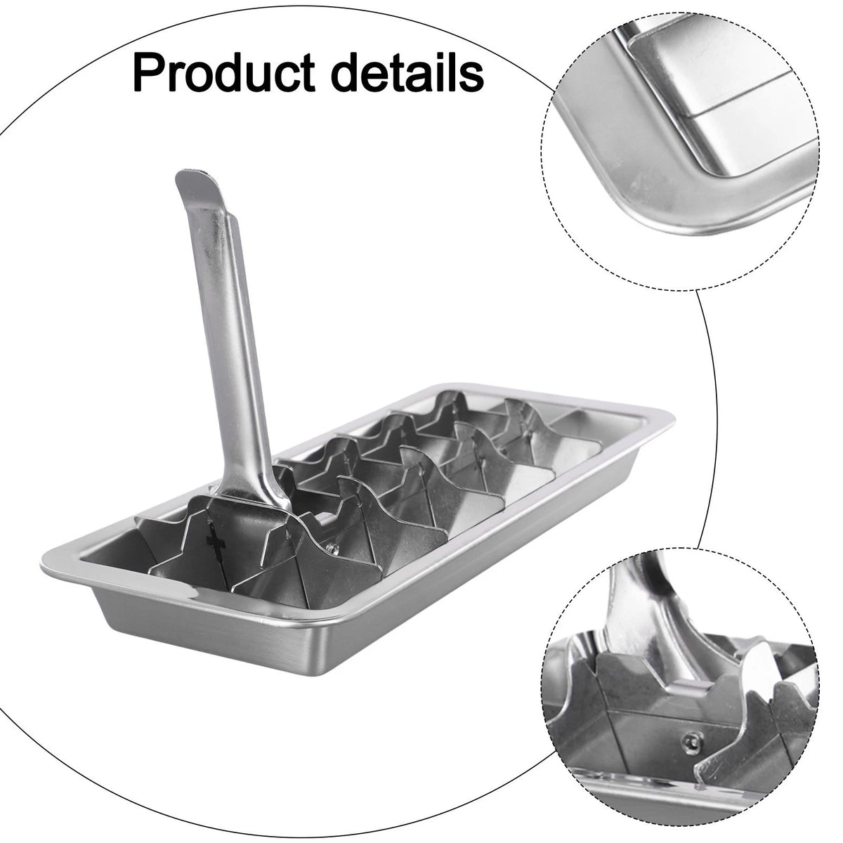 18 Slot Stainless Steel Ice Cube Tray for Easy Ice Release