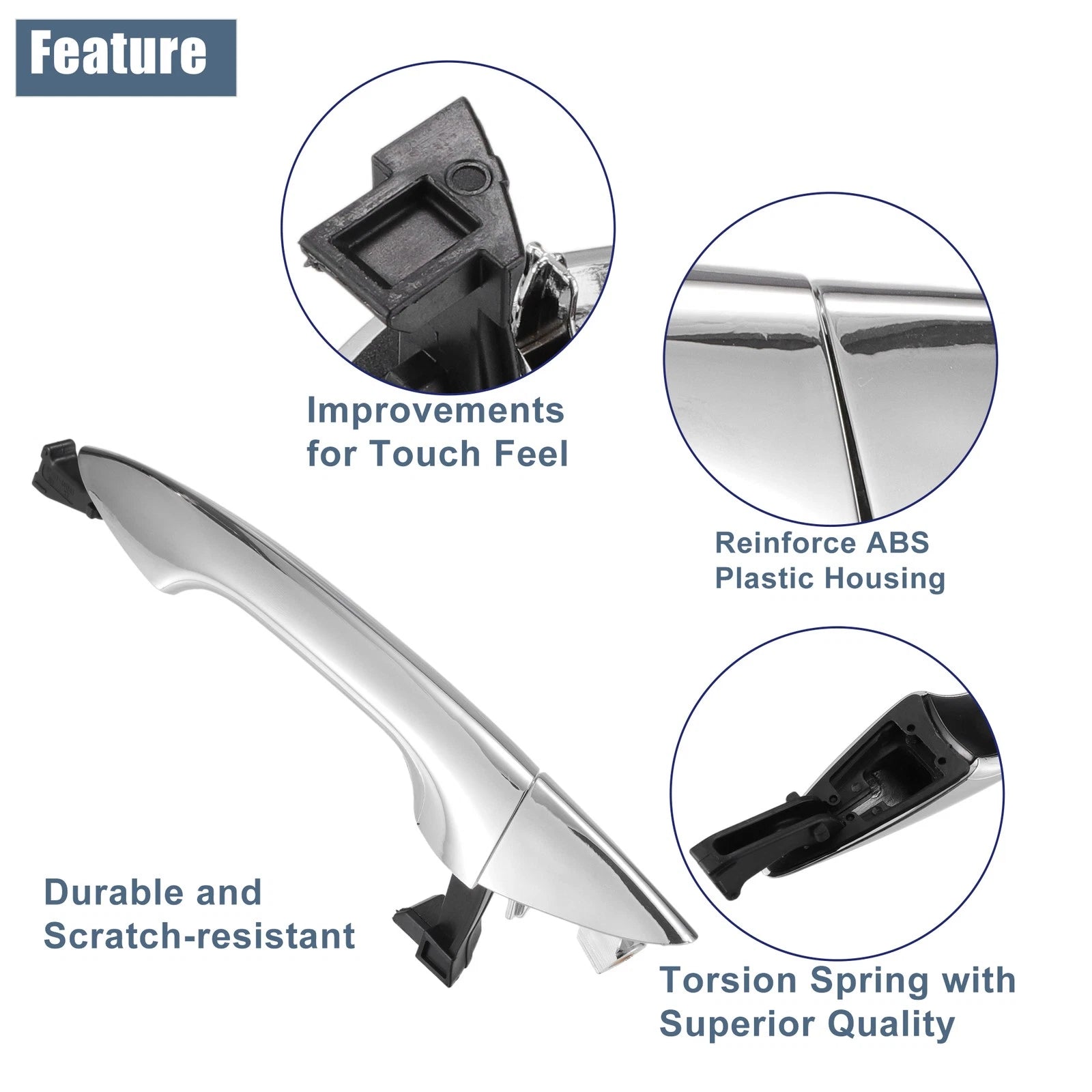Front Right Exterior Door Handle Replacement for Hyundai Elantra (2011–2016)