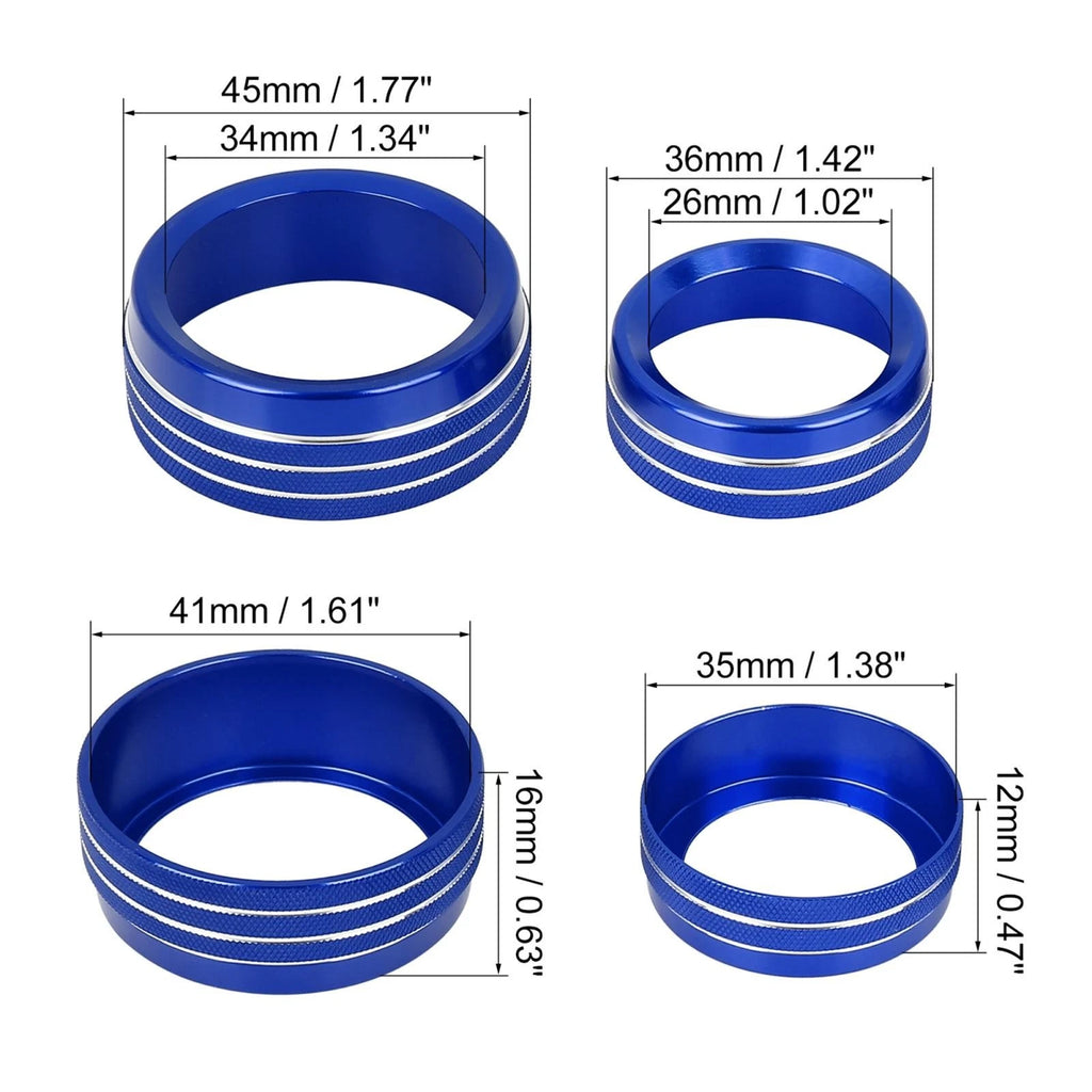 3PCS AC Climate Control Ring Knob Trim Cover for Dodge Challenger Ram (2008–2014)