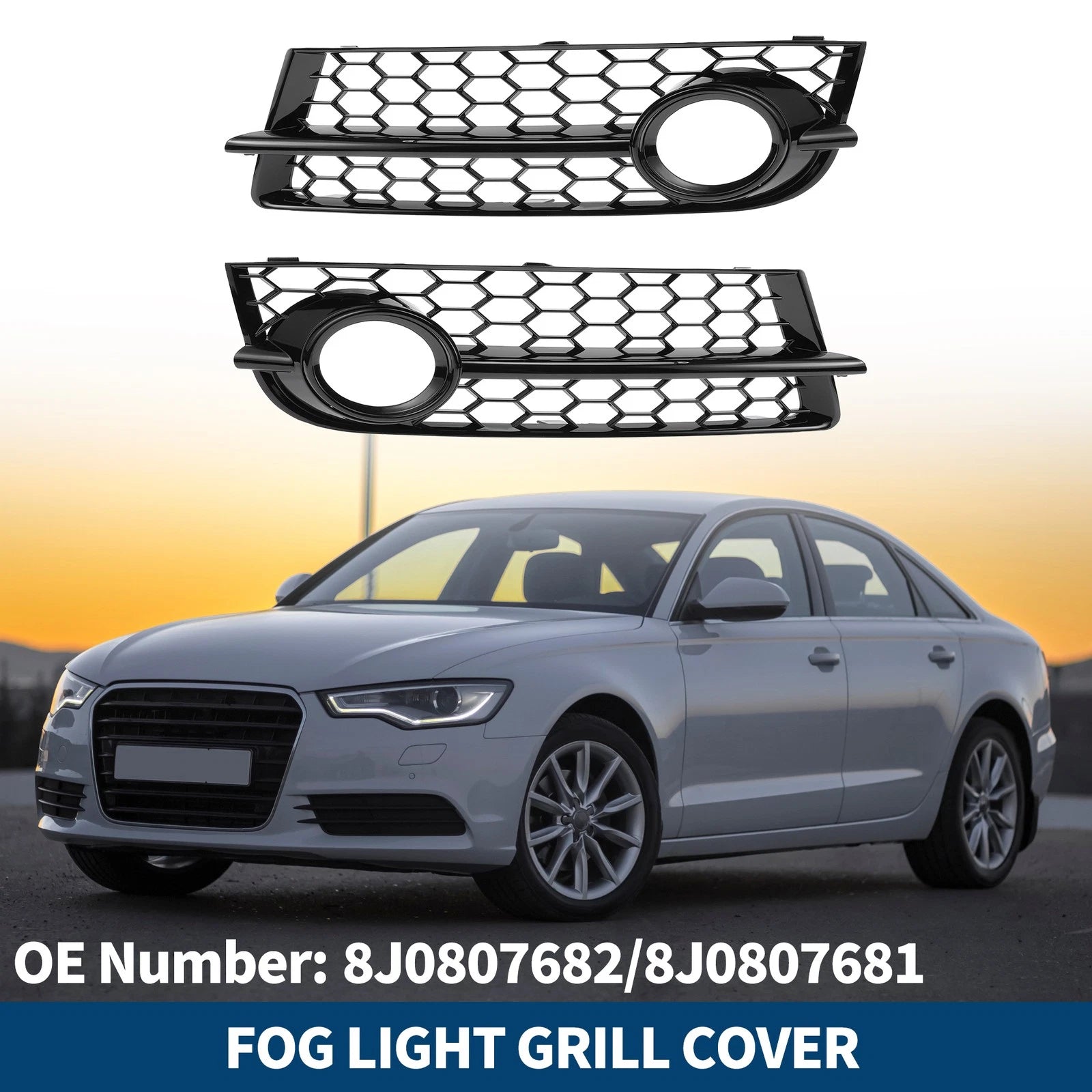 Front Fog Light Grill Pair for Audi TT 8J (2008–2014)