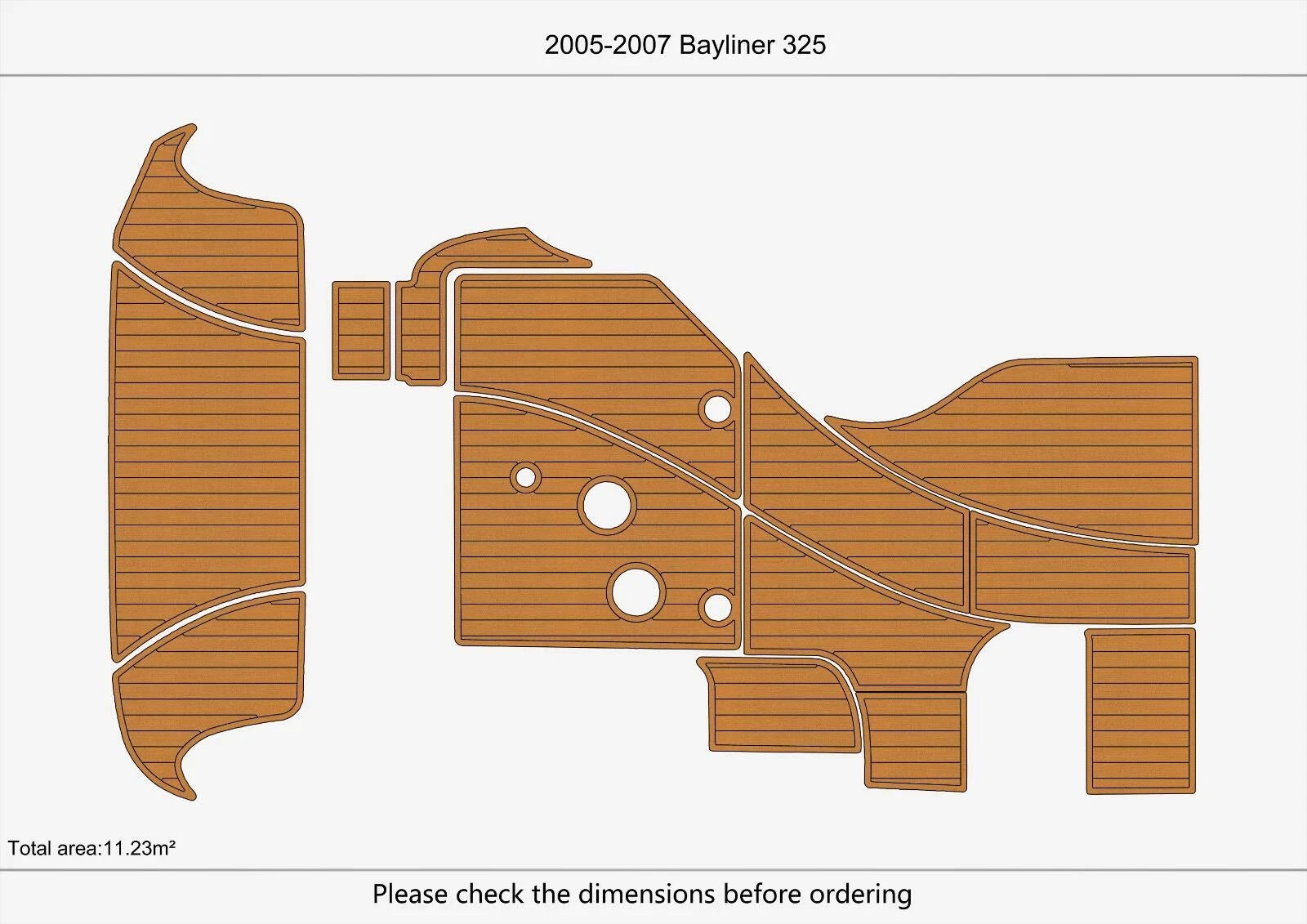 EVA Pads for Bayliner 325 Cockpit Swim Platform (2009)