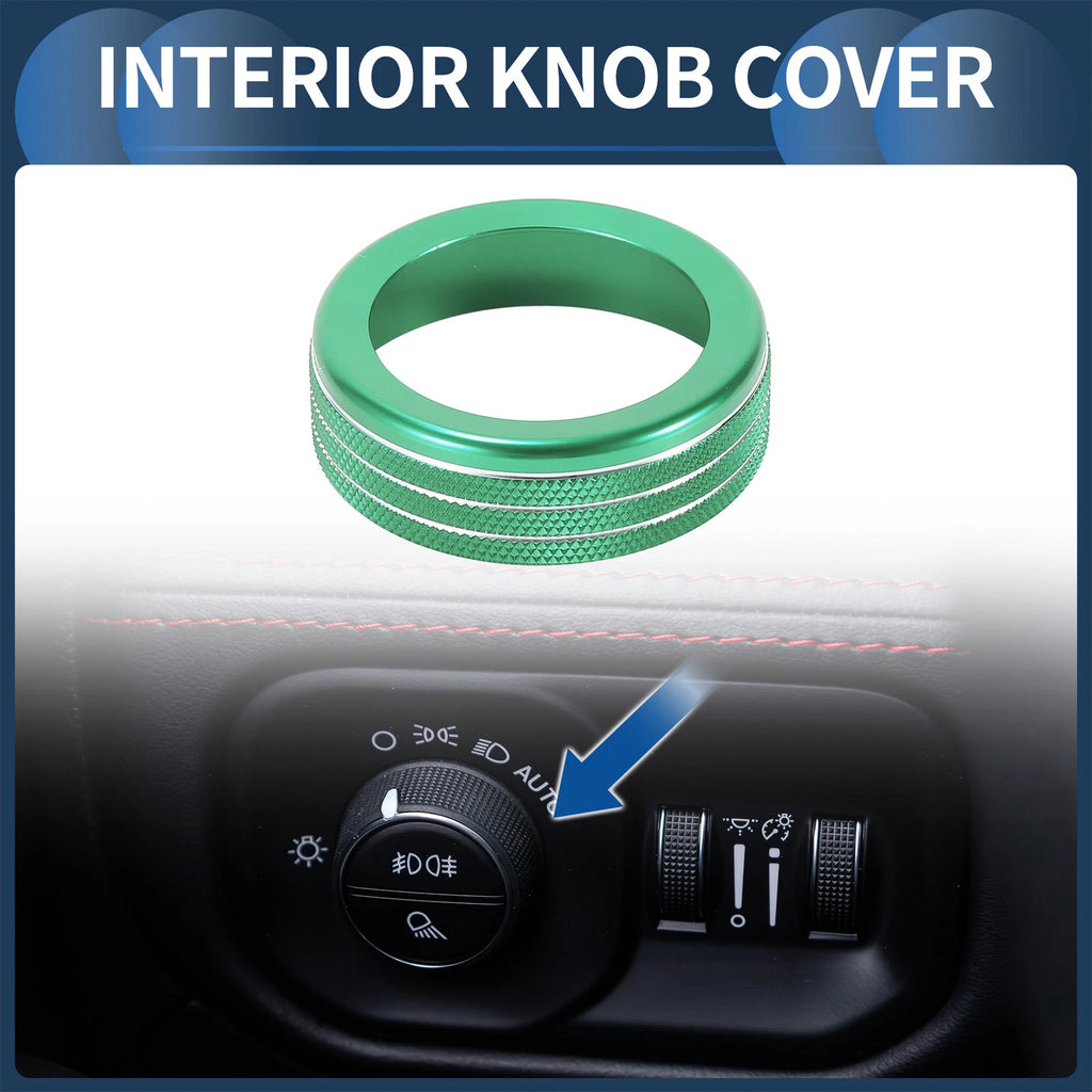 Fog Light Control Switch Knob Cover for Dodge RAM (2018–2022) Green 1 Pc
