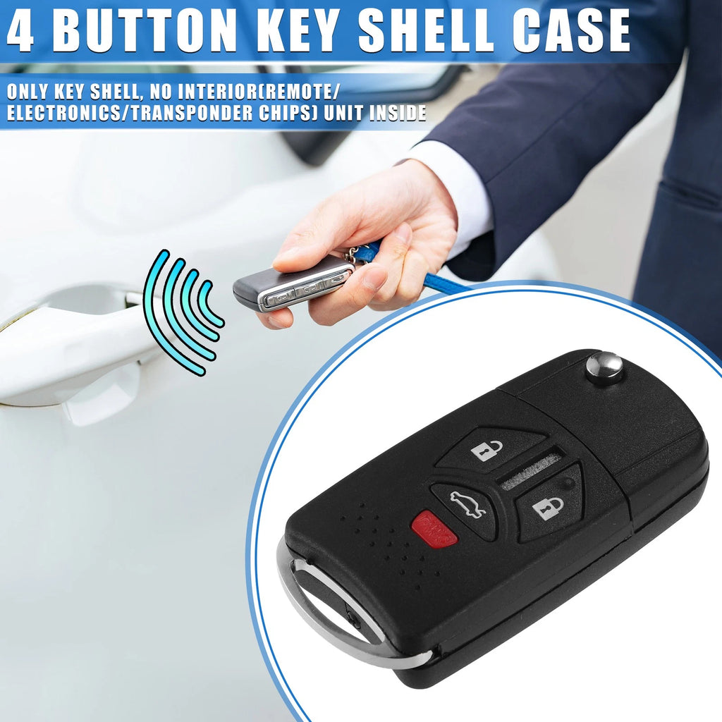 4 Button Keyless Entry Remote Key Cover for Mitsubishi with Blade No Chip (–)