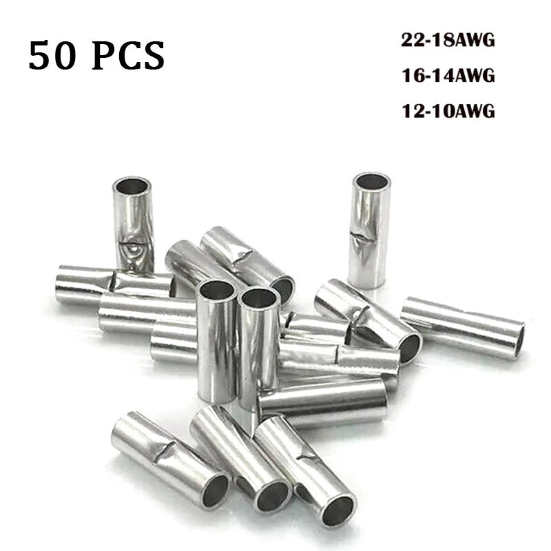 50pcs Butt Connectors for (22-10 AWG)