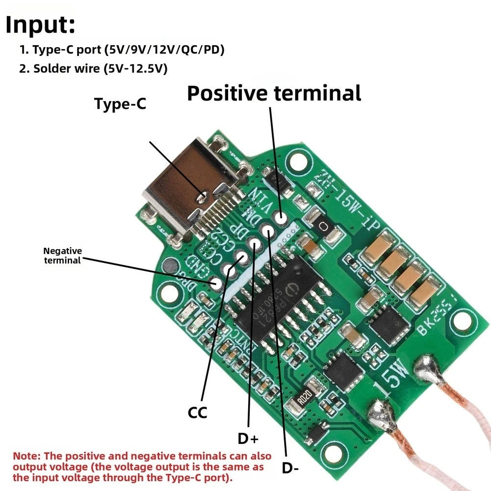 15W Wireless Charging Module for Cars (DC 5V 9V 12V Input)