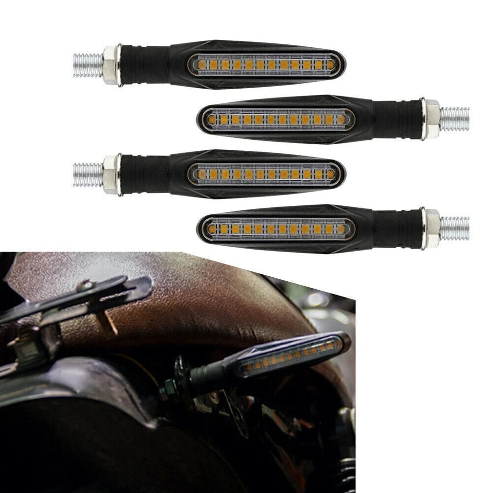 4X LED Amber Turn Signal Blinker Light Indicators for Universal Motorcycle